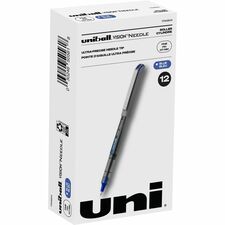uniball&trade; Vision Needle Rollerball Pens - Fine Pen Point - 0.7 mm Pen Point Size - Blue Liquid Ink - 1 Each