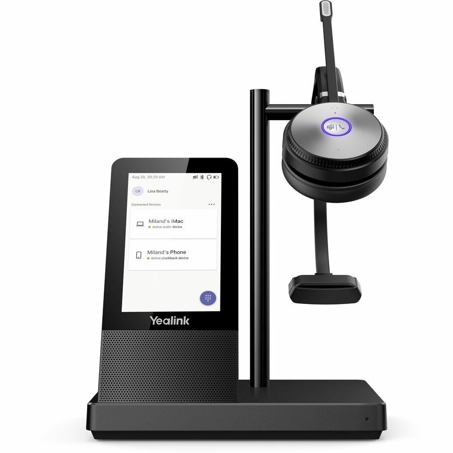 Yealink WH66 Mono Teams Headset - Microsoft Teams Certification - Mono - Wireless - DECT CAT-iq - 524.9 ft (160 m) - 32 Ohm - 20 Hz to 10 kHz - Over-the-head - Monaural - Supra-aural - Electret, Omni-directional, Condenser Microphone