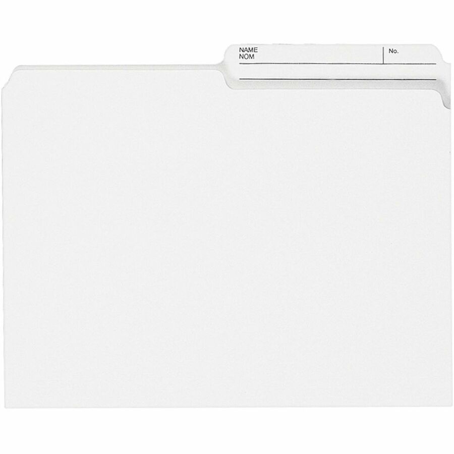 Grand & Toy 1/2 Tab Cut Letter Recycled Top Tab File Folder - 8 1/2" (215.90 mm) x 11" (279.40 mm) - Ivory - 10% Recycled - 100 / Unit
