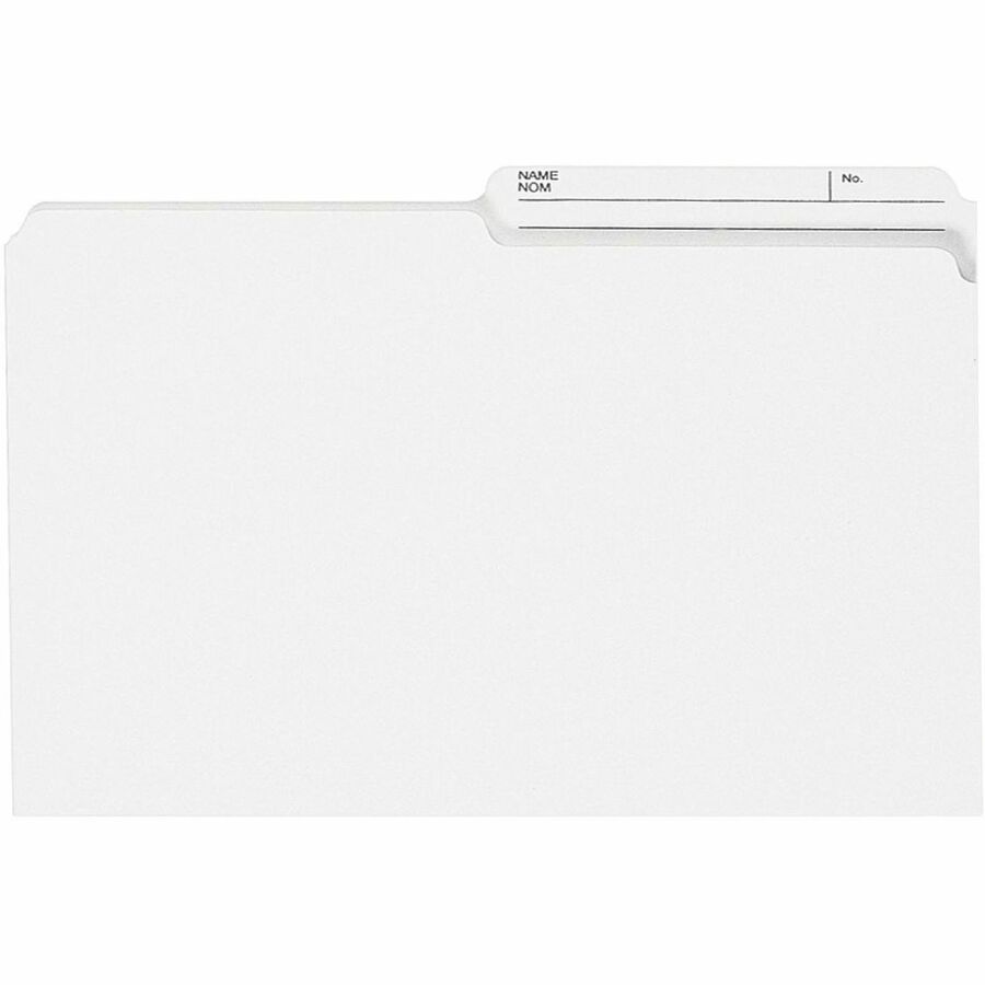 Grand & Toy 1/2 Tab Cut Legal Recycled Top Tab File Folder - 8 1/2" (215.90 mm) x 14" (355.60 mm) - Ivory - 10% Recycled - 100 / Unit