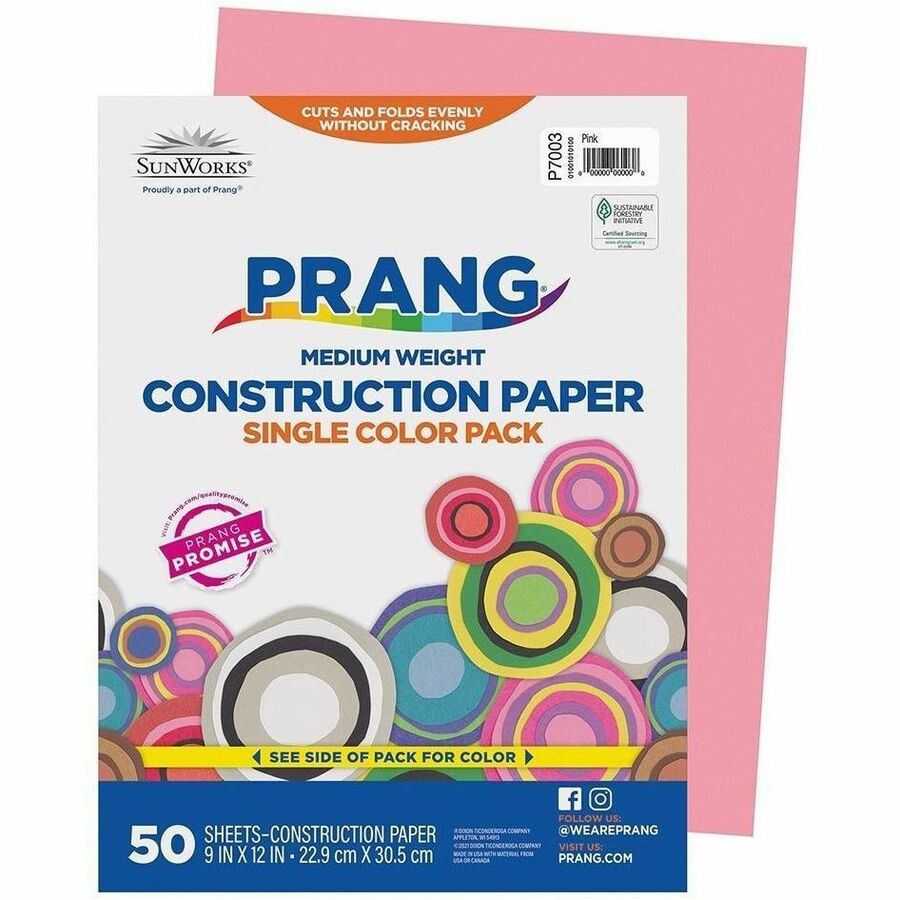 Prang Construction Paper, Pink, 9