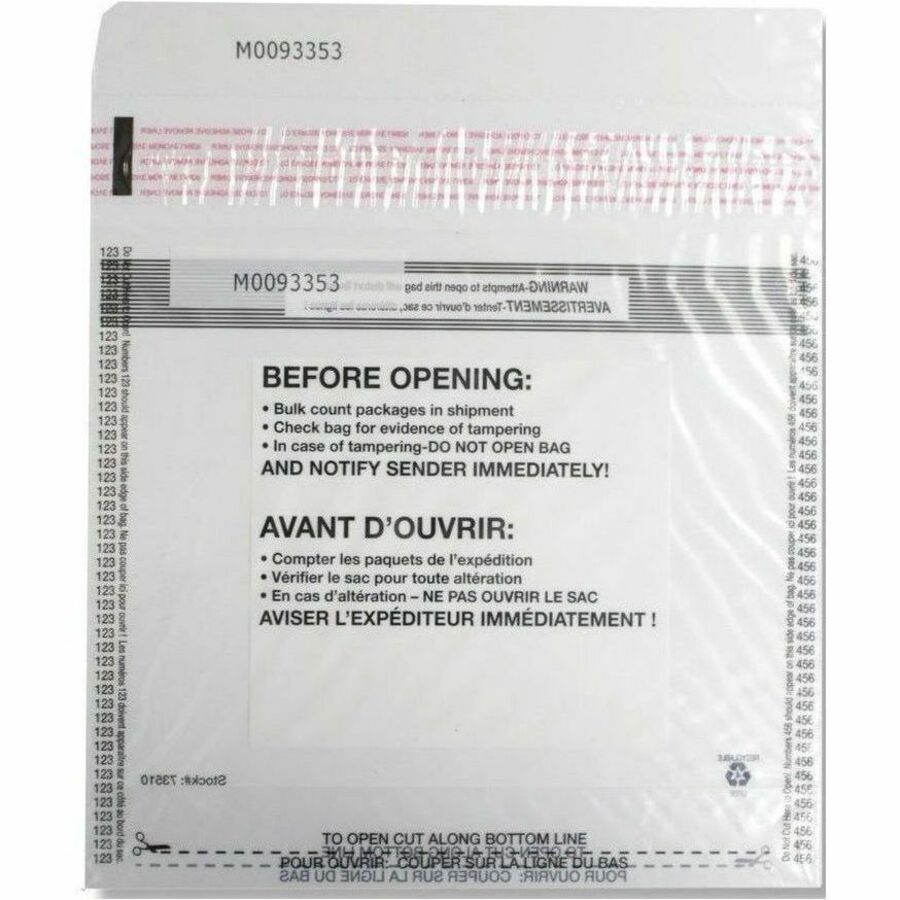 Northern Specialty Supplies 1,000 Note ConSealPak Currency-Deposit Bag - 9.50" (241.30 mm) Length x 8.50" (215.90 mm) Width - 2.50" (63.50 mm) Gusset - Peel & Seal Closure - Clear - Poly - Currency, Deposit, Note, Transporting, Bank, Commercial - 1000 / Pack