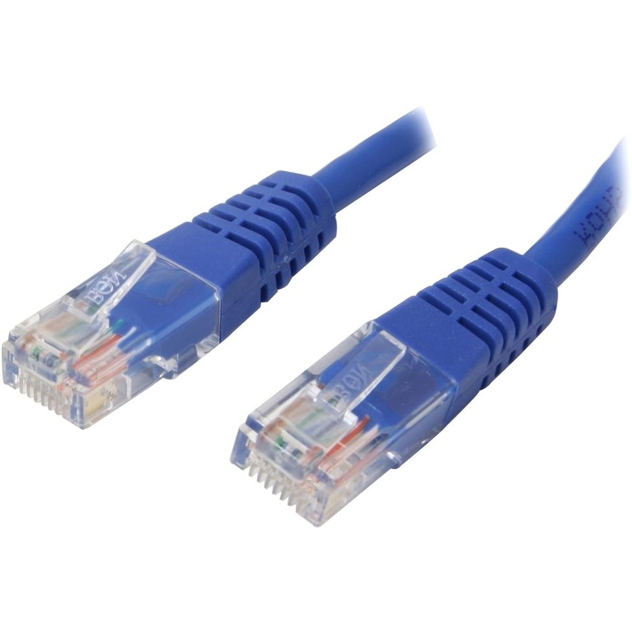  1 ft Blue Molded Cat5e UTP Patch Cable - Category 5e - 1 ft -  1 x RJ-45 Male - 1 x RJ-45 Male - Blue - Hobby Office Corp