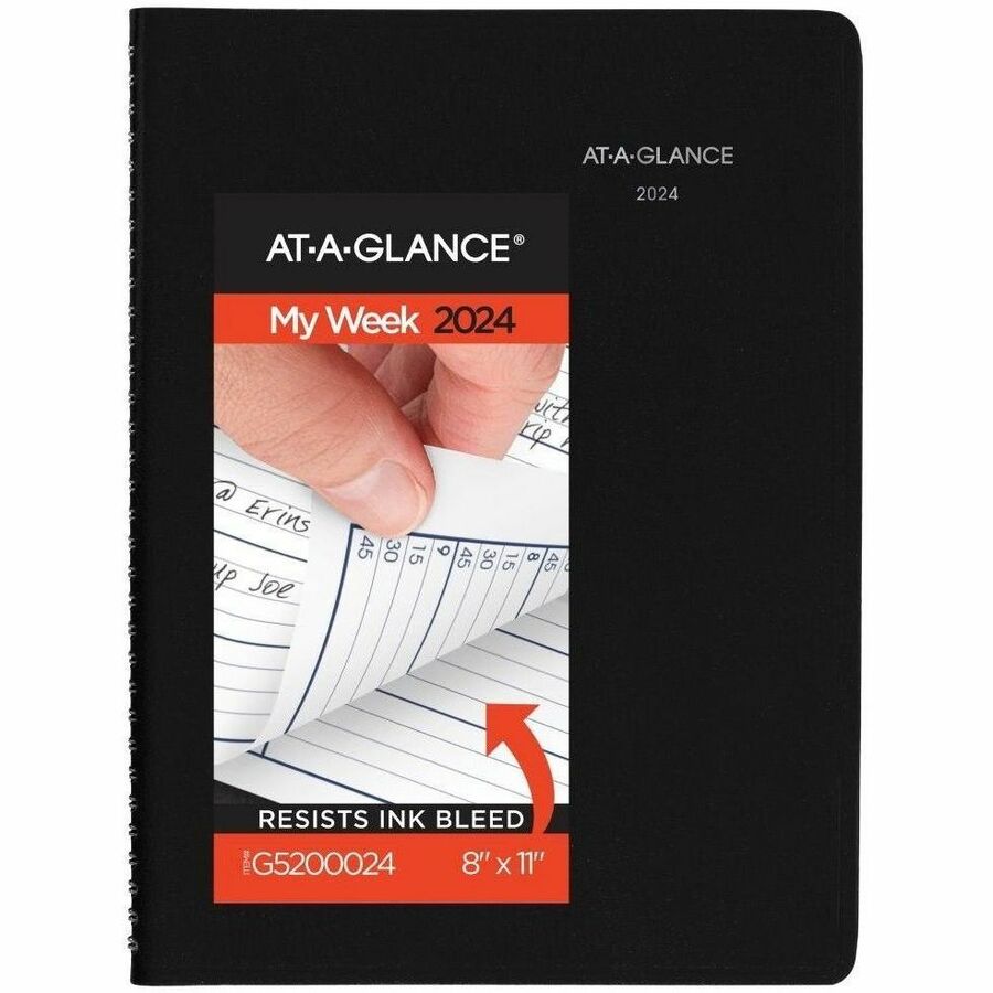 8x11" Burgundy Cover Weekly Appt Book 2021 At-A-Glance DayMinder G520-14 
