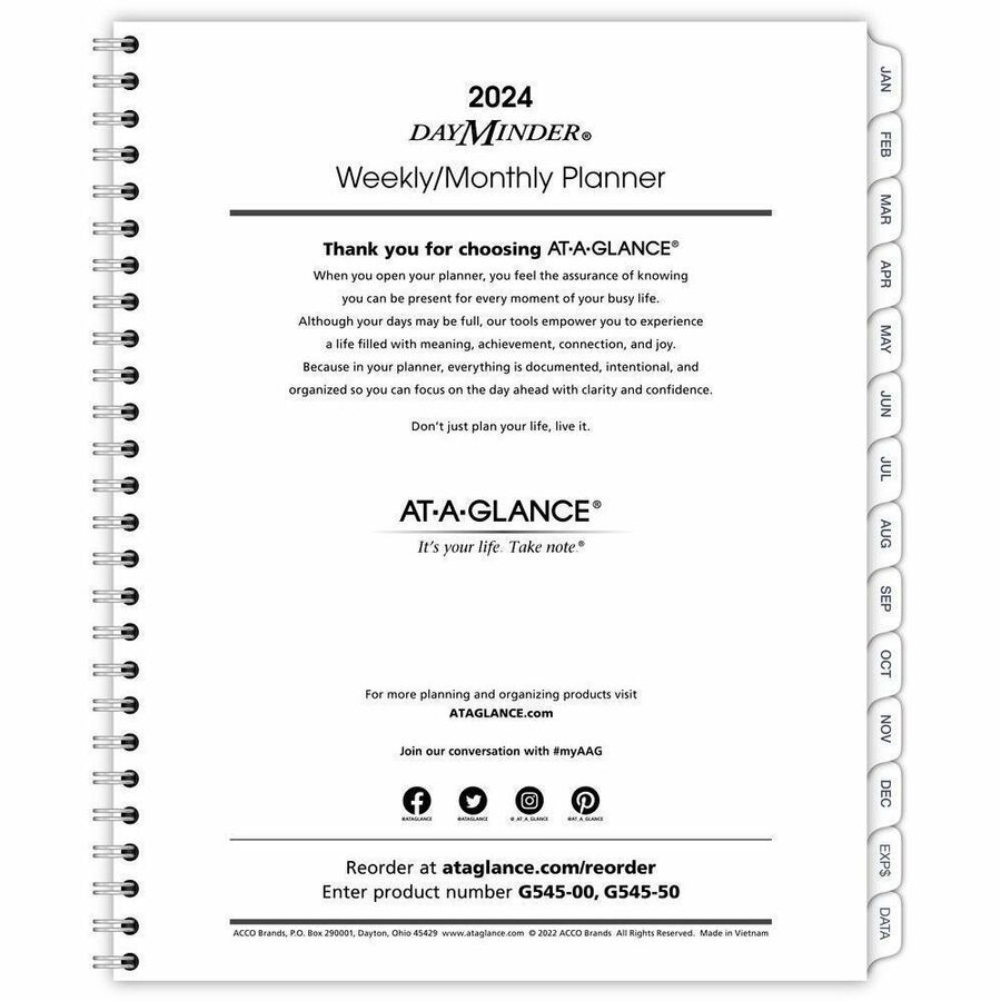 AT-A-GLANCE Day Runner Weekly / Monthly Planner Refill Loose Leaf January 2018 December 2018 5-1/2 x 8-1/2 481-285Y Size 4 
