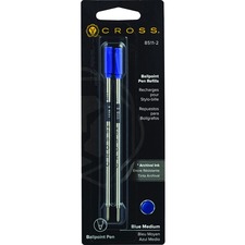 Cross Standard Ballpoint Pen Refills - Medium Point - Blue Ink - 2 / Pack