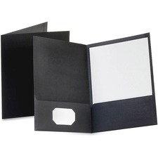 TOPS Letter Pocket Folder - 8 1/2" x 11" - 100 Sheet Capacity - 2 Pocket(s) - Black - 1 Each