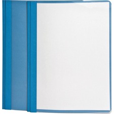 Oxford Letter Recycled Report Cover - 8 1/2" x 11" - 3 x Tang Fastener(s) - 1/2" Fastener Capacity for Folder - Light Blue - 1 / Each