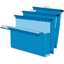 Pendaflex SureHook Legal Recycled Hanging Folder - 8 1/2" x 14" - 2" Expansion - Blue - 10% Recycled - 25 / Box