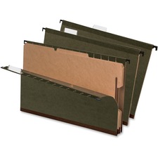 Pendaflex Legal Hanging Folder - 8 1/2" x 14" - 2" Expansion - 2" Fastener Capacity for Folder - 2 Divider(s) - Tyvek, Pressboard - Green - 10 / Box