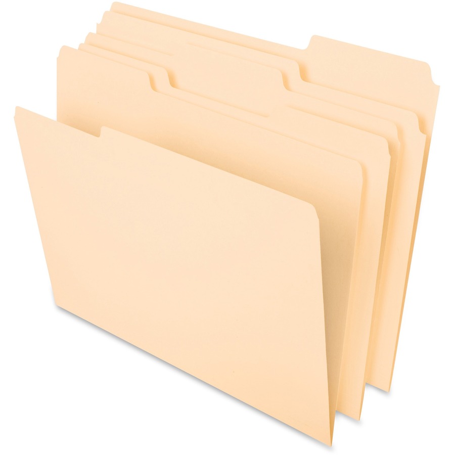 Pendaflex Essentials File Folders, Letter, 1/3 Tab Cut, Top Tab, Assorted  Tab Position - 100/Box - Manilla - ForMyDesk.com