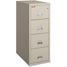 FireKing Insulated File Cabinet - 4-Drawer - 20.8" x 31.5" x 52.8" - 4 x Drawer(s) for File - Legal - Vertical - Fire Resistant - Parchment - Powder Coated - Gypsum, Steel
