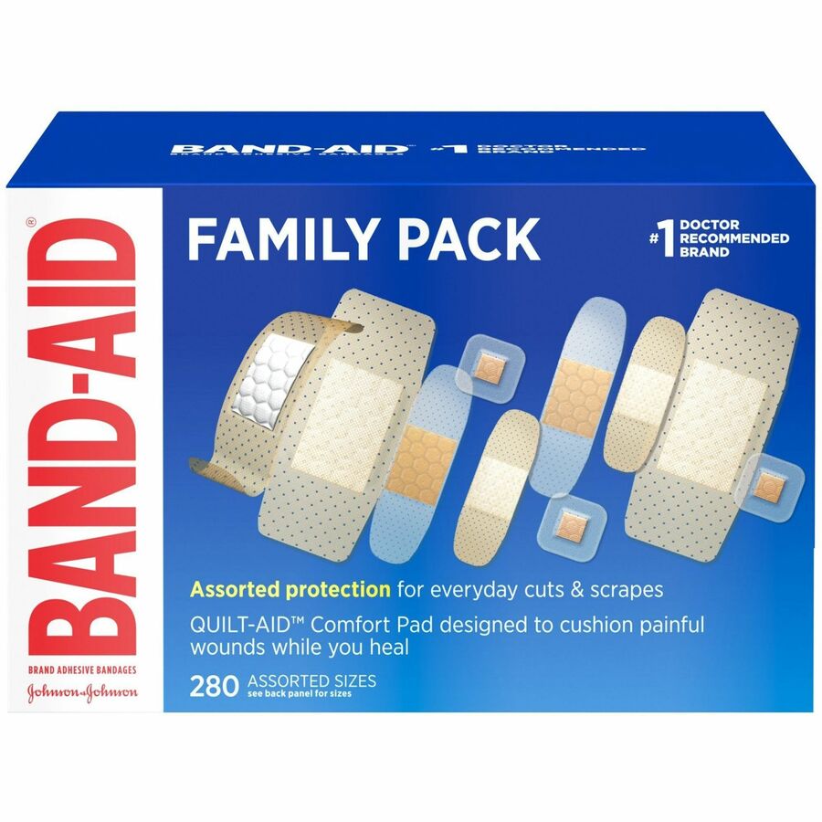 Johnson and Johnson 4711 Bandage Assorted Sizes Variety Pack 280 Bandages 