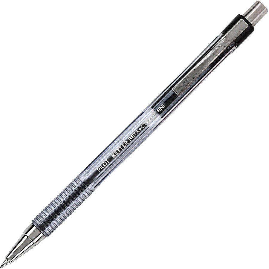 8 QUALITY RETRACTABLE BALLPOINT PENS Black Blue Red Writing Office NON SLIP GRIP 