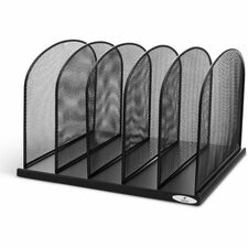 Safco Mesh Desk Organizers - 5 Compartment(s) - 2" (50.80 mm) - 8.3" Height x 12.5" Width x 11.3" Depth - Desktop - Black - Steel - 1 Each