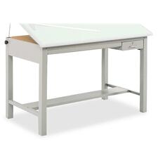 Safco Precision Drafting Table Base - Enamel Four Leg Base - 35.5" Height x 56.4" Width x 30.5" Depth - Assembly Required - Gray - Steel - 1 Each
