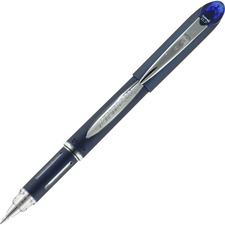 uniball® Jetstream Ballpoint Pen - Fine Pen Point - 0.7 mm Pen Point Size - Blue Pigment-based Ink - Blue Stainless Steel Barrel - 1 Each