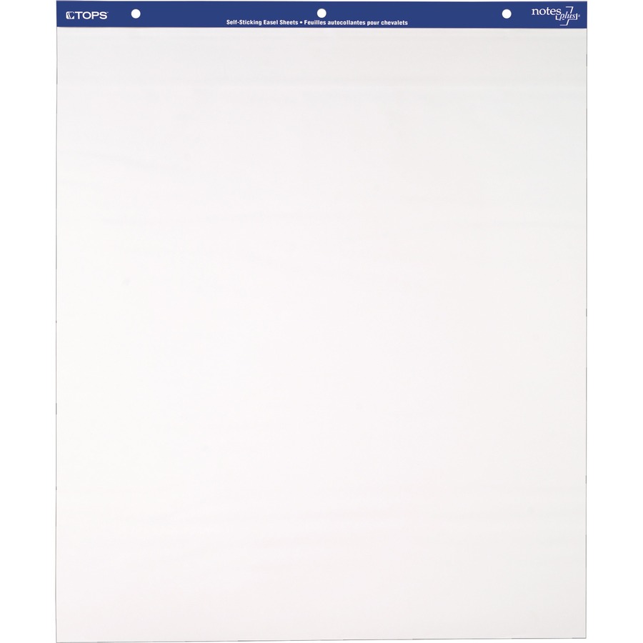 Tops Self Stick Note Plus Easel Pad 30 Sheets Plain Glue 25 X 30 White Paper Resist Bleed Through Self Adhesive Repositionable Removable 2 Pack Brooker Business Products