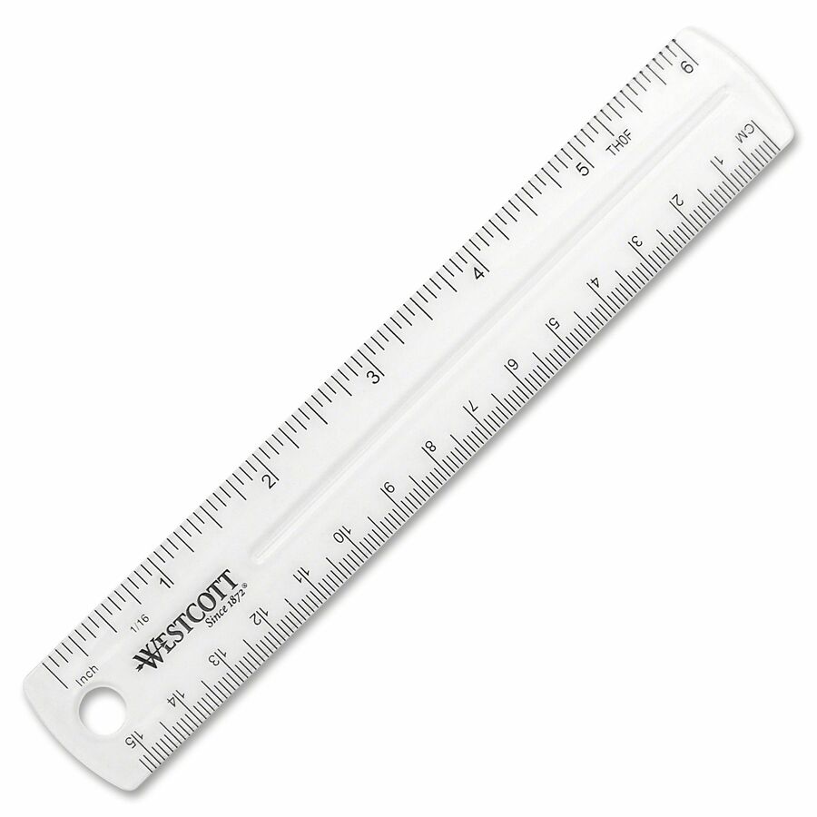 Westcott - Westcott 12-Pack, Stainless Steel 6 Office Ruler With Non Slip  Cork Base (10414)