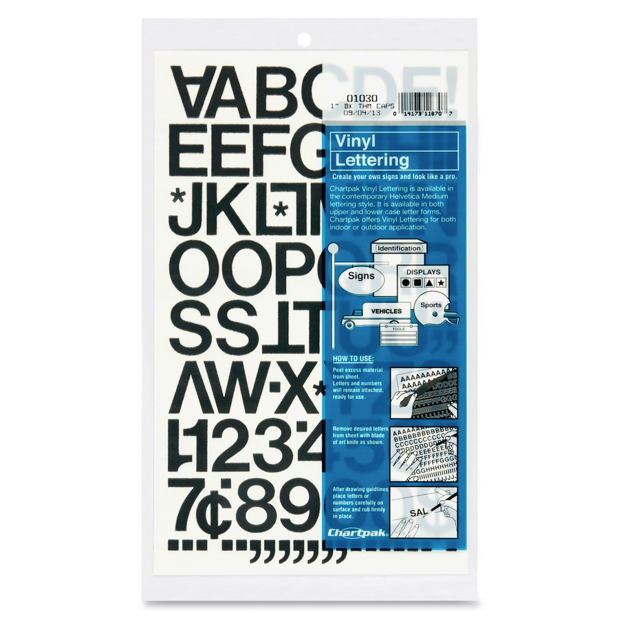 Chartpak Black Vinyl Letters & Numbers – 2 Inch Self-Adhesive Stickers For Signs, Crafting, And Organization (CHA01050)
