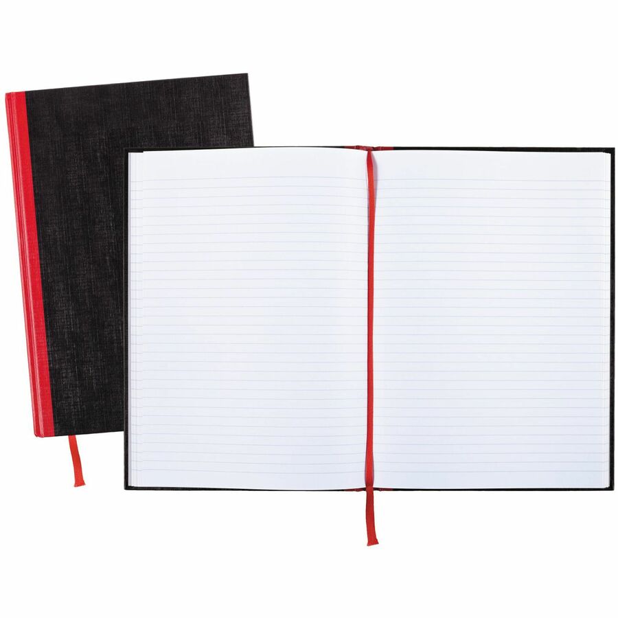 Black n' Red Casebound Ruled Notebooks A4 - 96 Sheets - Sewn - lb Basis Weight - A4 8 1/4" x 11 3/4" - White Paper - Red Binder - BlackHeavyweight Cover - Hard Cover, Ribbon Marker - 1 Each - Office Supplies