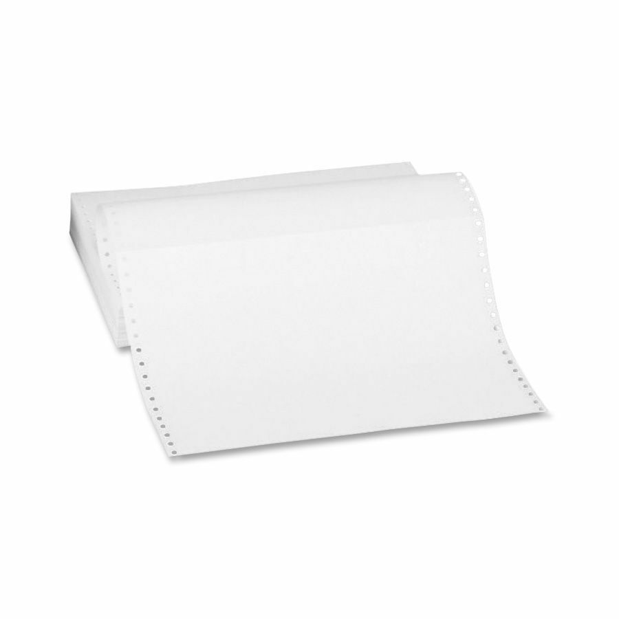 Papel continuo Sparco Matricial - Blanco - Letter - 8 1/2 x 11 - 15 lb  Basis Weight - 185 / Cartón - Perforado - Blanco - Reparto