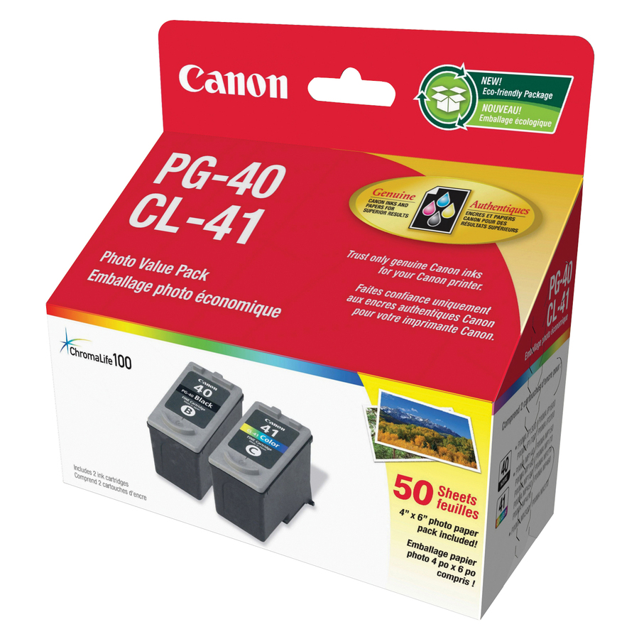 Emballage double de cartouches jet d'encre PG-40/CL-41 - Canon