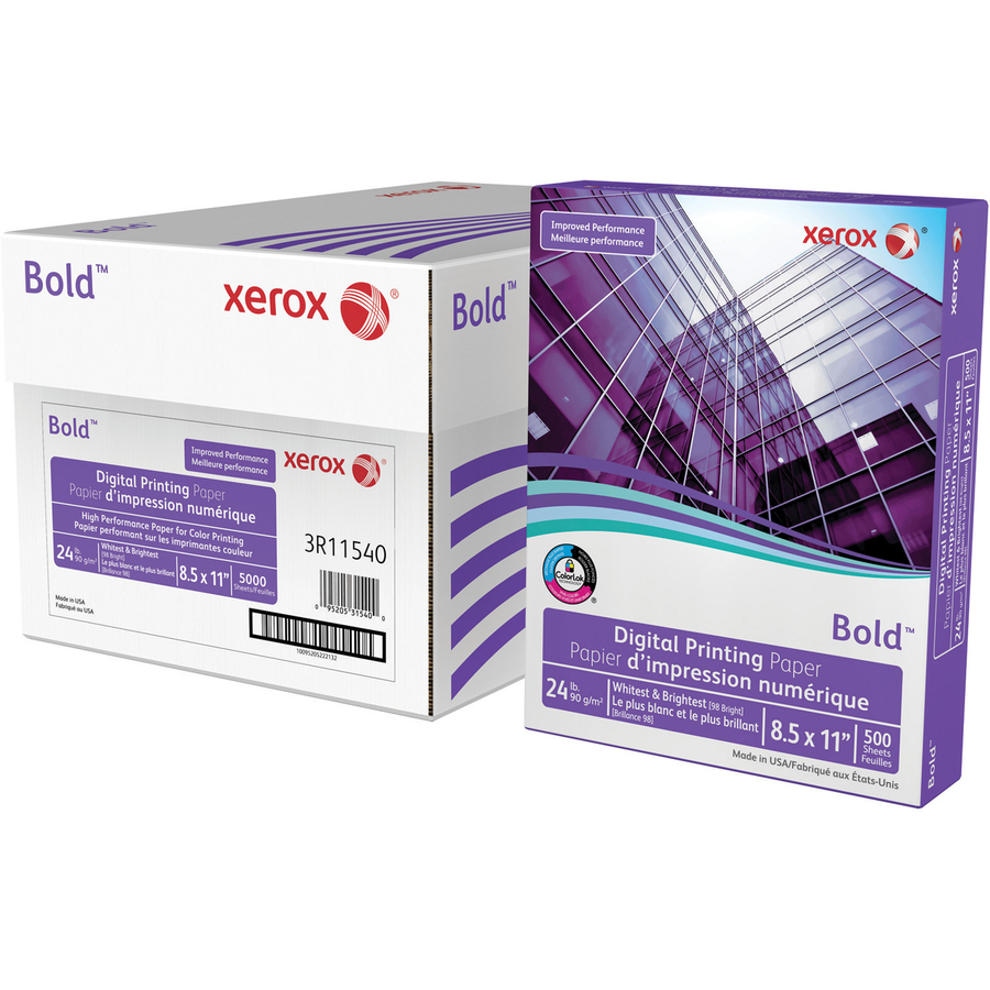 Xerox Bold Digital Printing Paper - 98 Brightness - Letter - 8 1/2