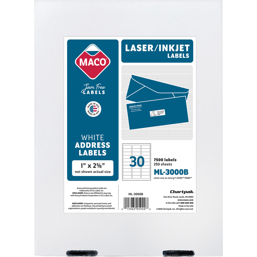 Business Source White Laser Labels 21050 Template