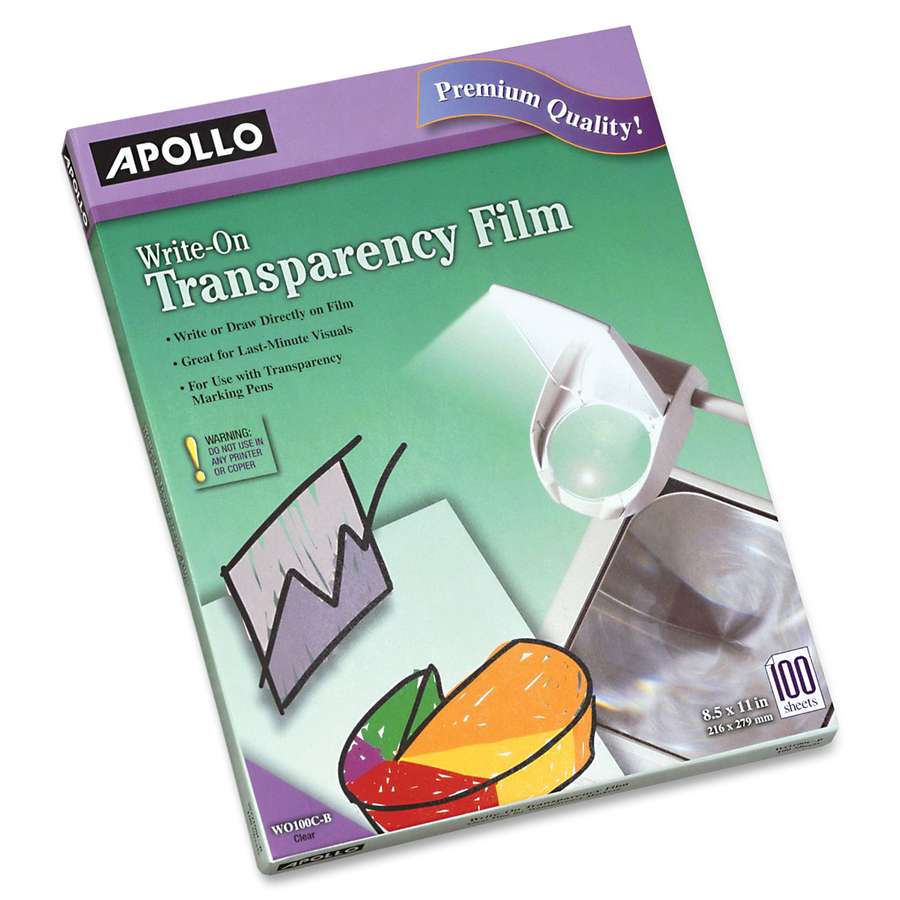 Apollo Laser Printer Transparency Film - 50 / Box - Clear