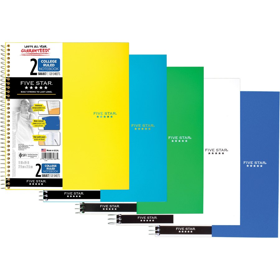 Oxford 5 Subject Poly Notebook, 9 x 11, College Rule, 200 Sheets