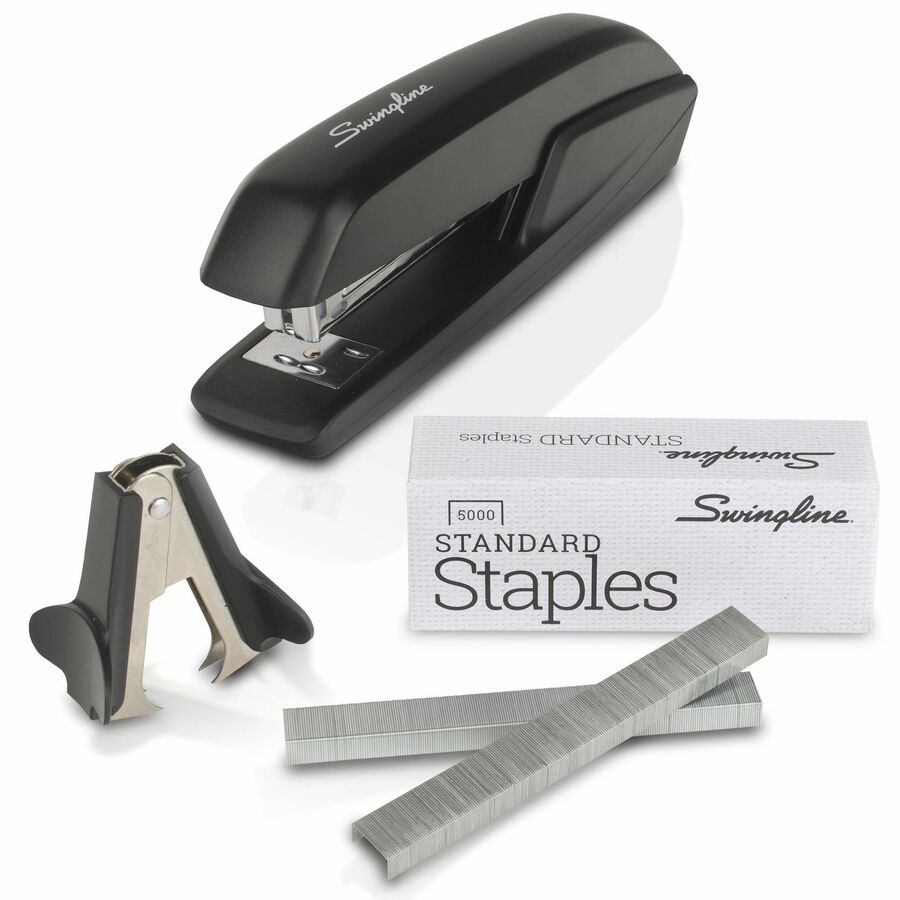 Black. Standard Full Strip Desk Stapler 2x Swingline 15-Sheet Capacity