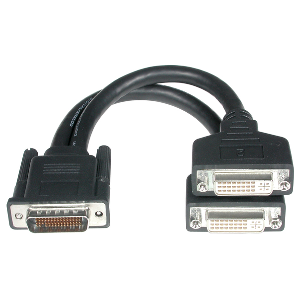 C2G One LFH-59 (DMS-59) Male to Two DVI-I Female Cable 9in (38064)