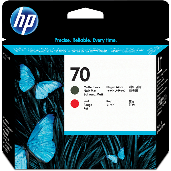 HP 70 Matte Black and Red Printheads (C9409A)