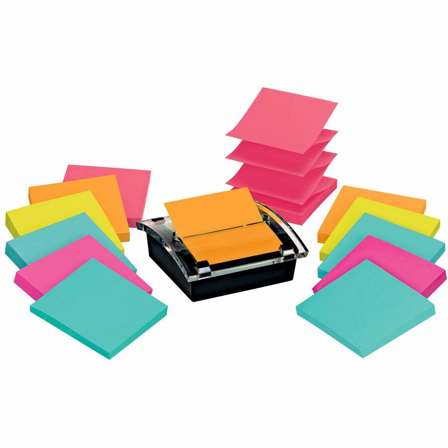 Post-it Super Sticky Recycled Notes, Bali Colors, Lined - 3 pack, 90 sheets each