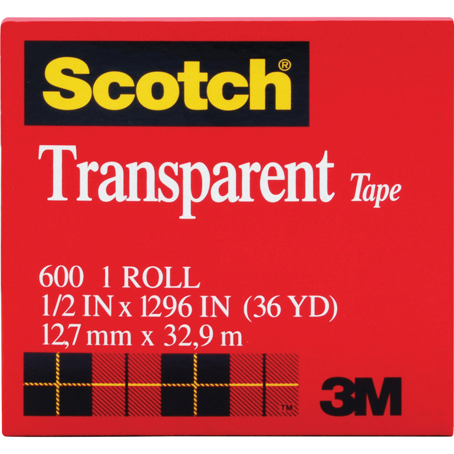 Scotch Double Sided Tape, 0.50 in. x 1296 in., 2 Rolls/Pack