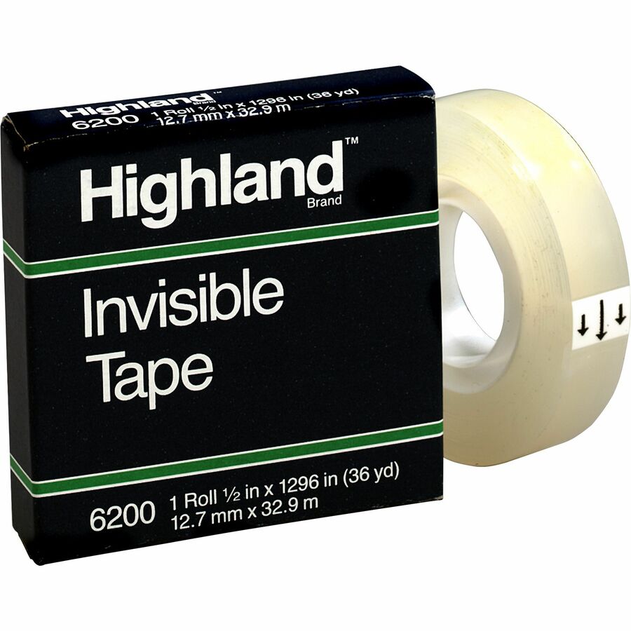 3M Scotch Transparent Tape (Shiny Finish) 3/4x36 yards Desk Dispenser  Refills, 12 rolls/box