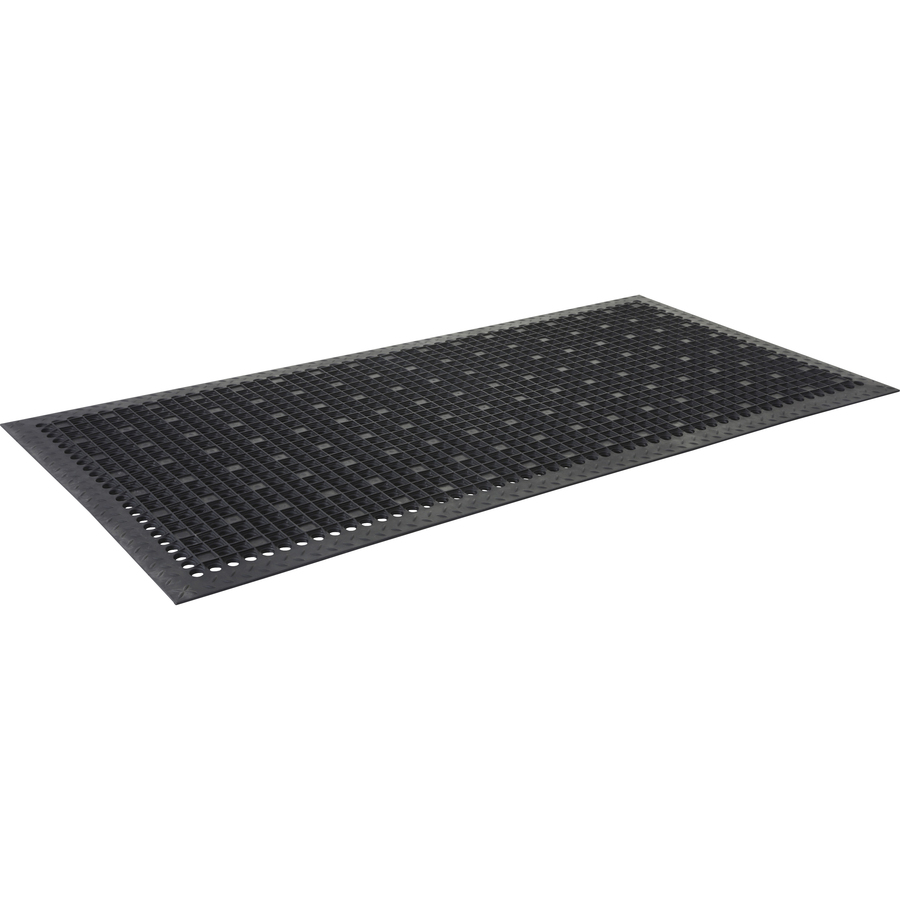 Genuine Joe Versa-Lite Anti-Microbial Rubber Mat - Black