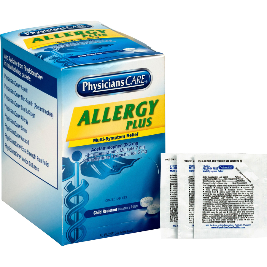 PhysiciansCare Allergy Plus Medication Medications Acme United