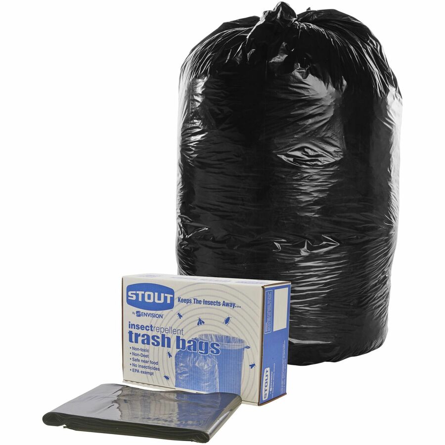 Stout Trash Bags 1.5 mil 55 60 Gallons 38 x 60 Brown Carton Of 100