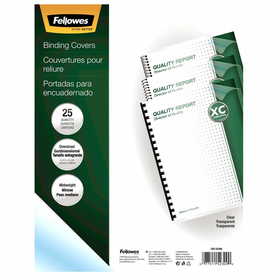 1/4" 60 Sheet White Fellowes Thermal Presentation Covers 60 Sheets 