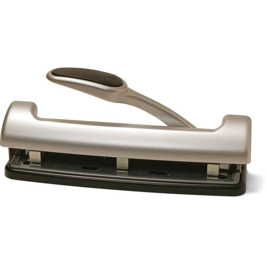 Officemate EZ Lever Adjustable Hole Punch - 3 Punch Head(s) - 15 Sheet of  20lb Paper - 9/32 Punch Size - Silver - Filo CleanTech