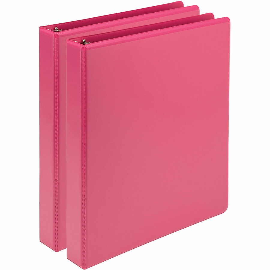 3 Inch Round Rings Holds 575 Sheets Berry Pink Customizable Clear View Cover Samsill  Fashion Color 3 Ring View Binder 
