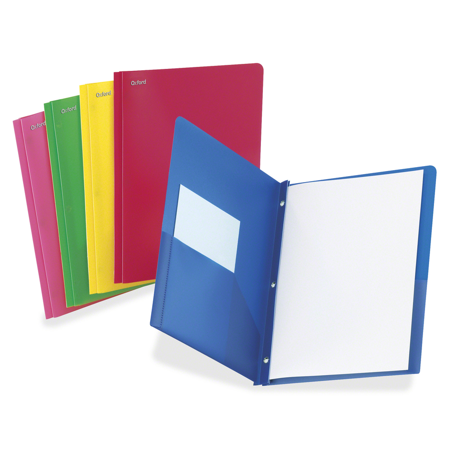 skøjte straf Ithaca TOPS Letter Pocket Folder - 8 1/2" x 11" - 100 Sheet Capacity - Prong  Fastener - 1/2" Fastener Capacity - 2 Pocket(s) - Blue, Red, Pink, Green,  Yellow - 25 / Box - Office Supply Hut