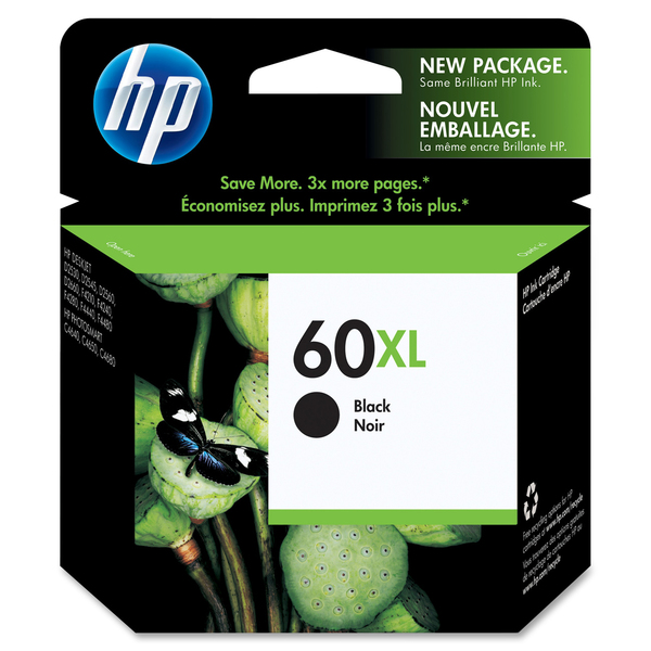 HP 60XL Black High Yield Original Ink Cartridge (CC641WN)