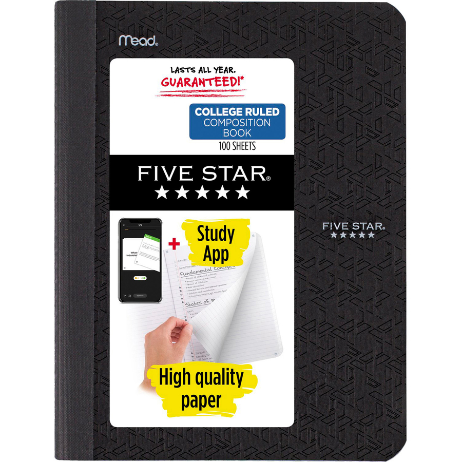 $5.95-$3.57 each Details about   Mead Five Star Composition/Notebook 100 Sheets College Rule 