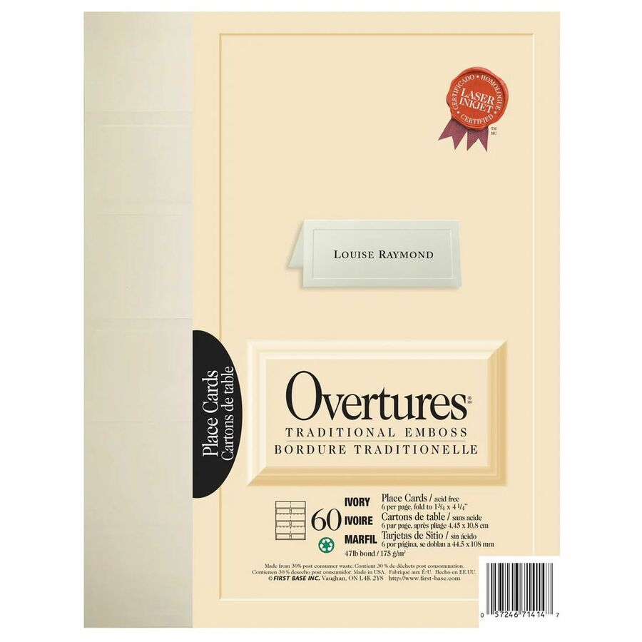 Cartons de table Traditionnelle Overtures&reg; - First Base