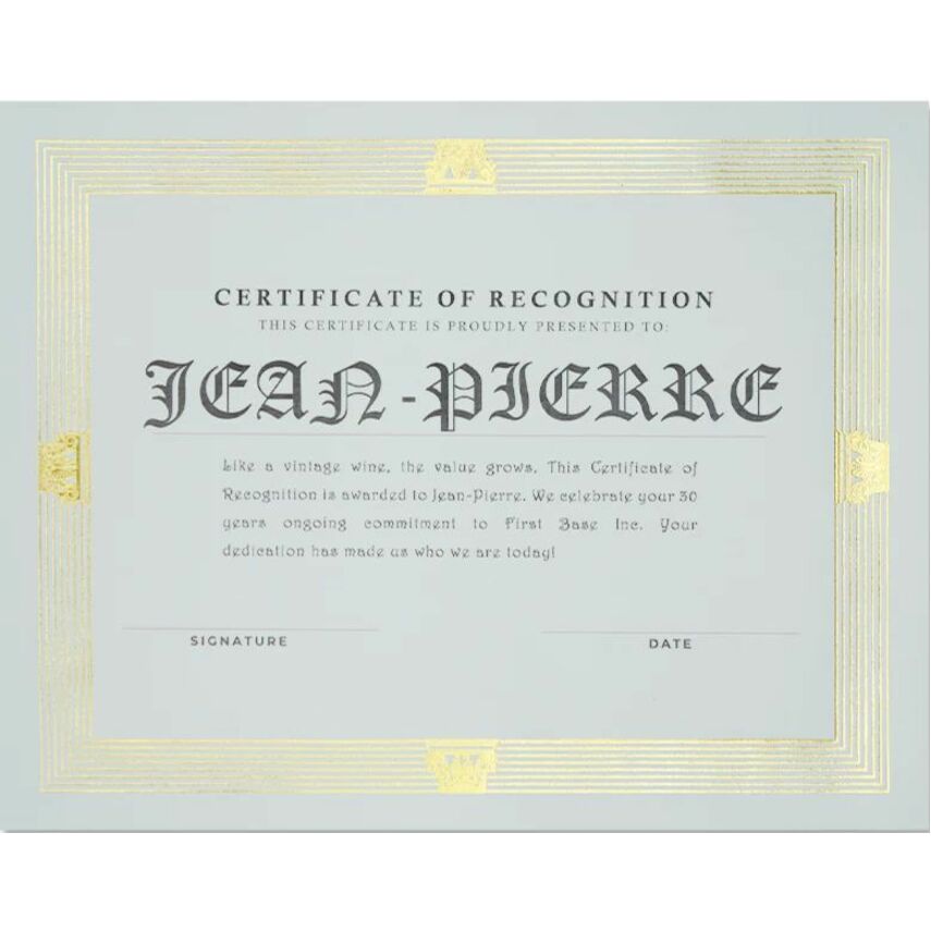 St. James&reg; Capital Gold Foil/Linen Certificate