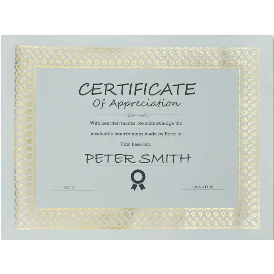 St. James&reg; Classic Gold Foil/Linen Certificate