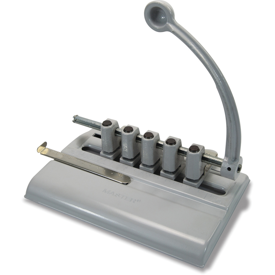 CARL Extra Heavy-duty Two-hole Punch - 2 Punch Head(s) - 300 Sheet Capacity  - 1/4 Punch Size - Round Shape - Silver 